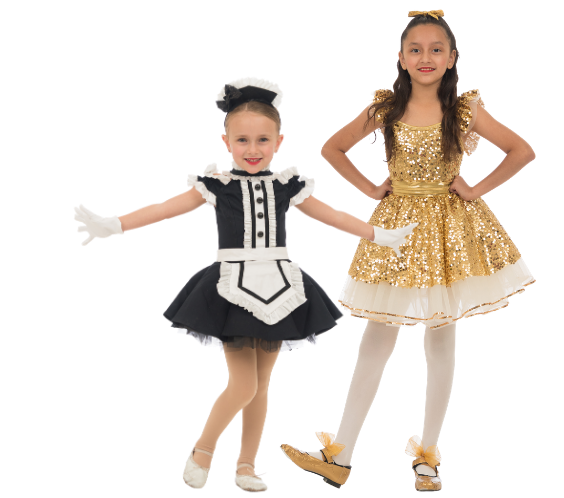 Two young dancers in costume at Miss Persis Studio of Dance